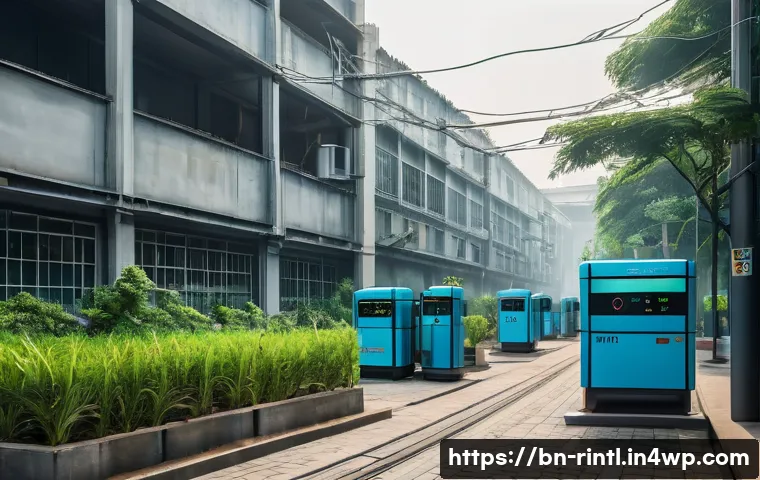 AI와 환경 건강 관리의 관계 - A detailed scene of a modern air quality monitoring station in a Bengali urban environment, featurin...